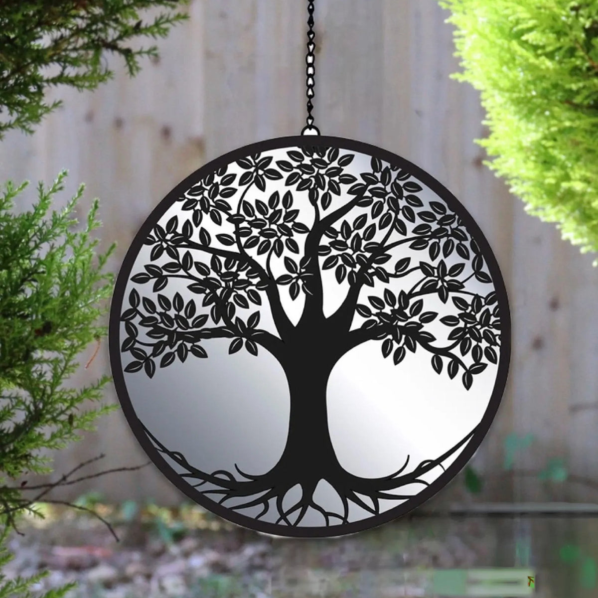 Marketplace JPG companion for Hanging Tree of Life Silhouette Spinner - Zen Black Tree Hanger - 23cm x 23cm