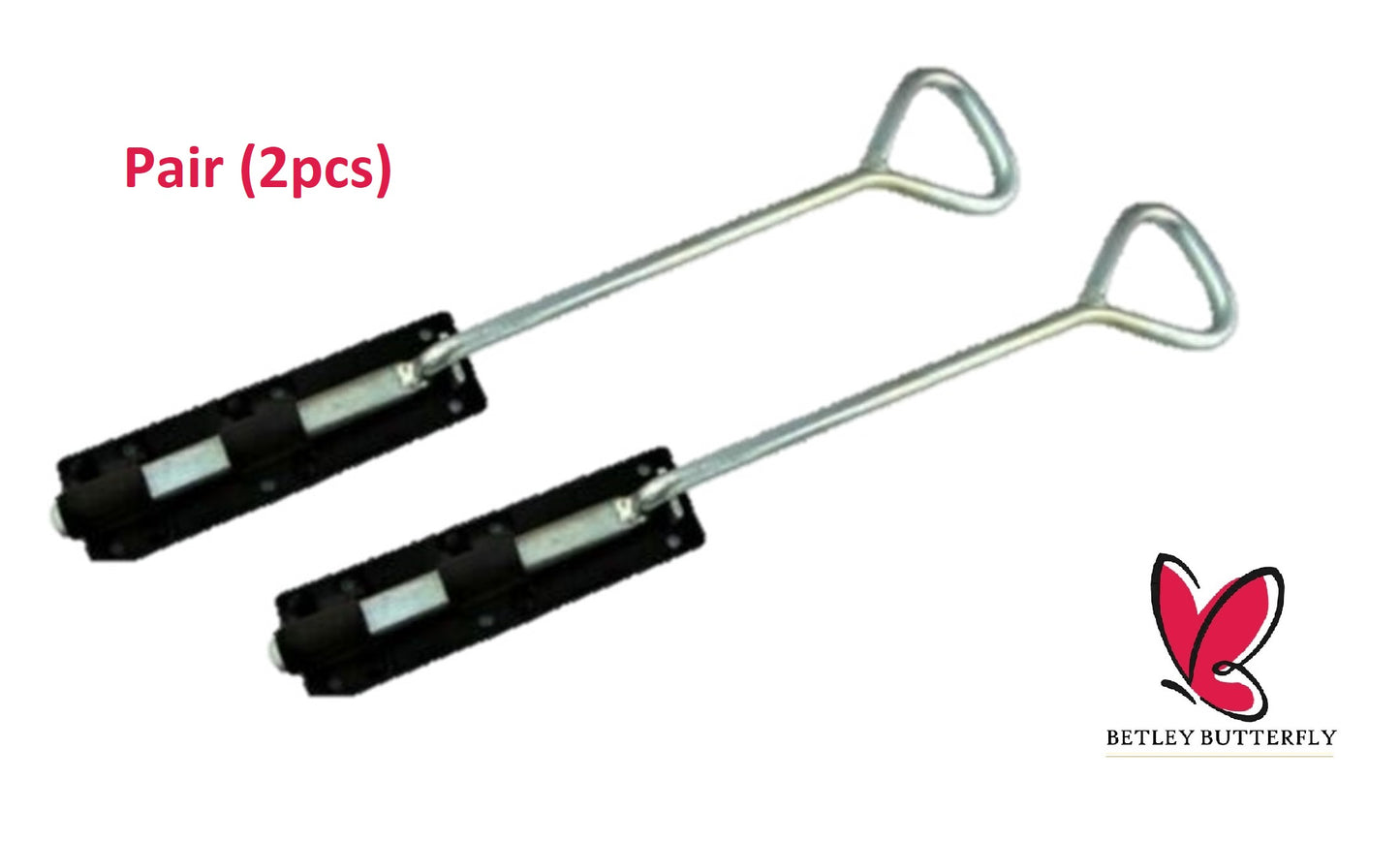 Bow Handle Drop Down Bolt 12" - 24" Gate Garage HEAVY DUTY Black Galvanised