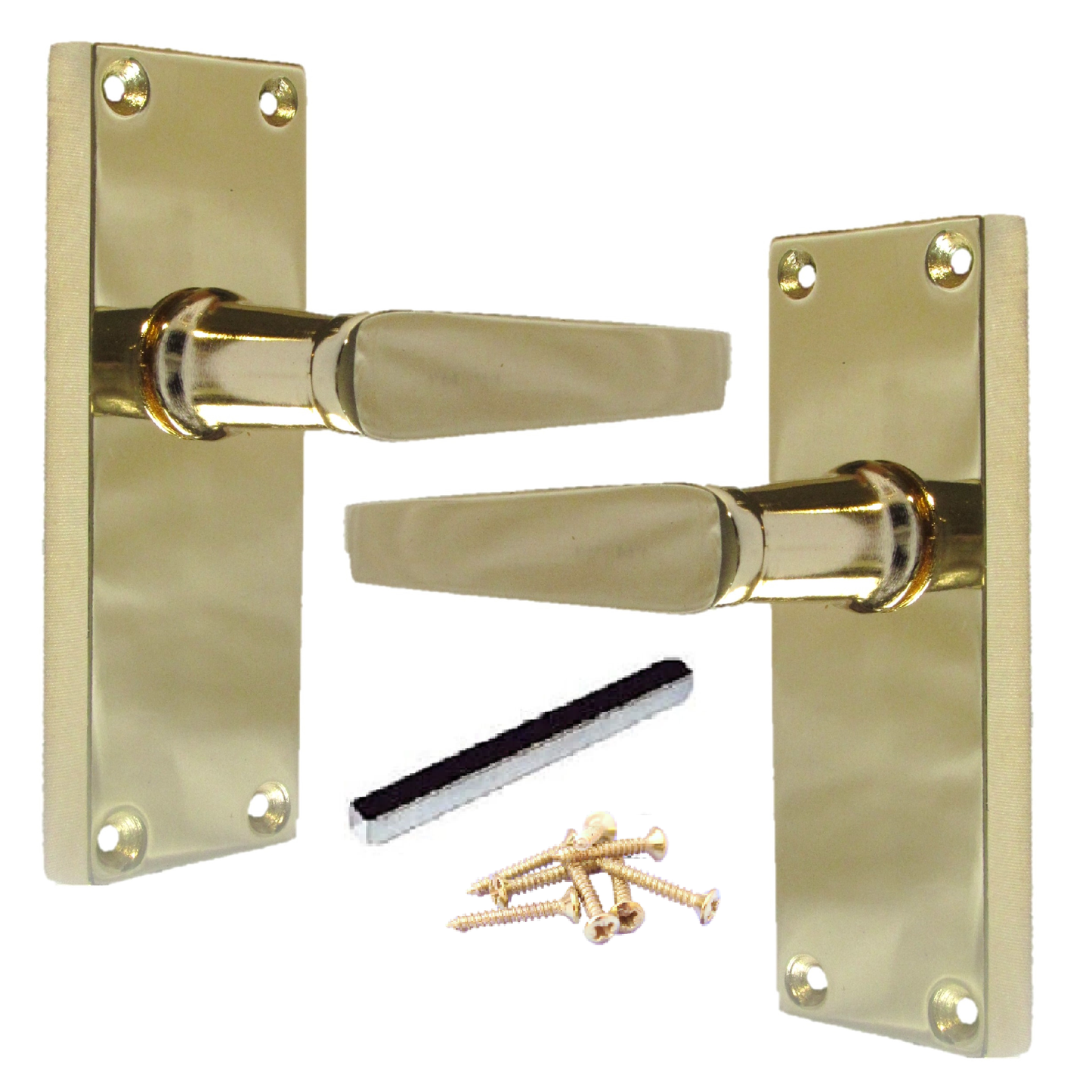Door Handles Victorian Straight Lever Latch - Brass 120 x 40mm