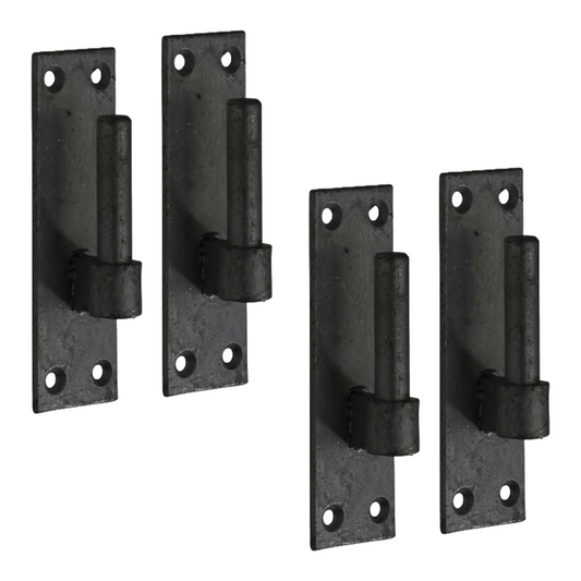 Heavy Duty Gate Hooks 2 PAIRS for Band Gate Hinge Brackets 12mm Pin Black