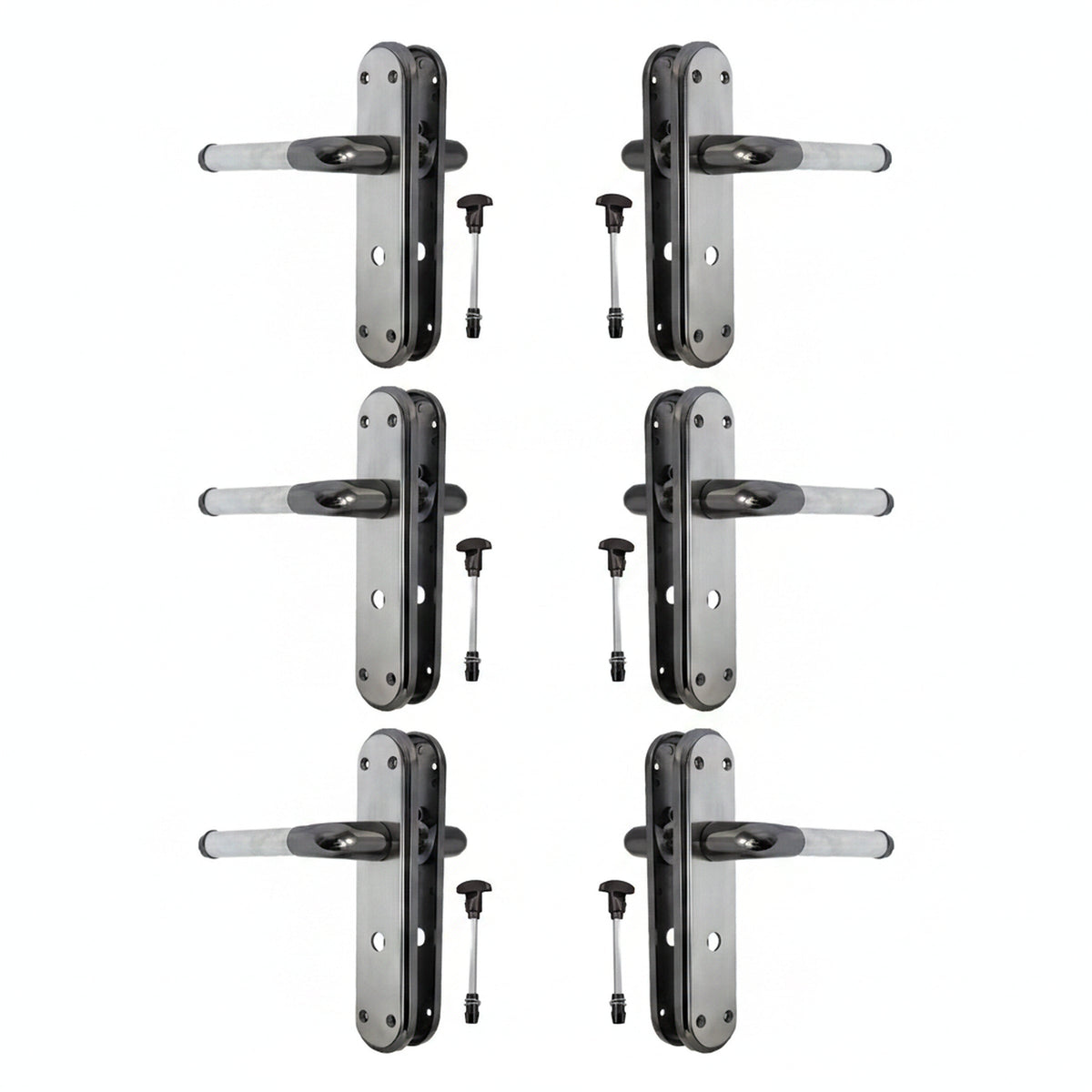 Marketplace JPG companion for Marina Door Handle Two Tone Bathroom Lock Lever - Black Nickel and Satin
