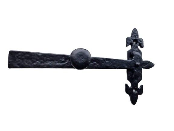 Suffolk Latch Antique Black Fleur De Lys Thumb Latch Cast Iron - Indoor/Outdoor