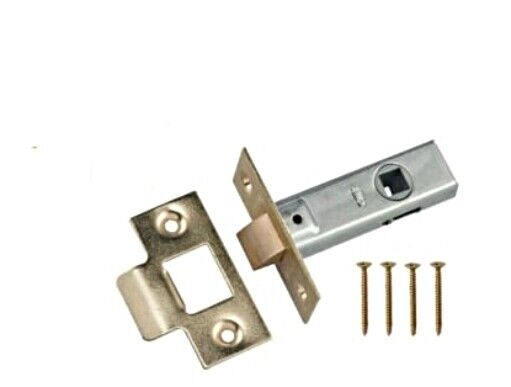 MORTICE TUBULAR LATCH 2.5" 63mm Internal Door Catch Handle BRASS PLATE 1-10