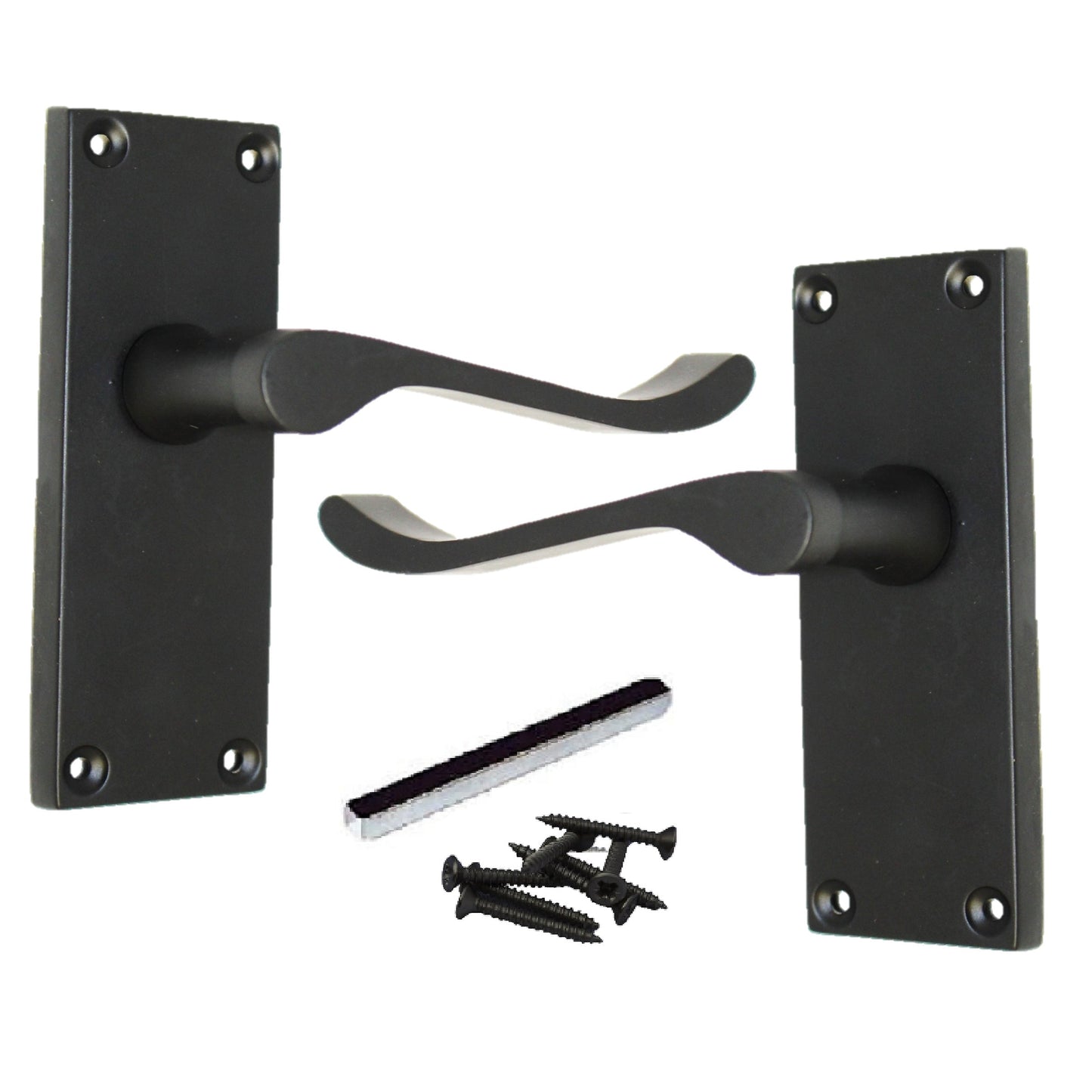 Marketplace JPG companion for Door Handles Scroll Lever Internal Latch - Matt Black 118 X 40mm