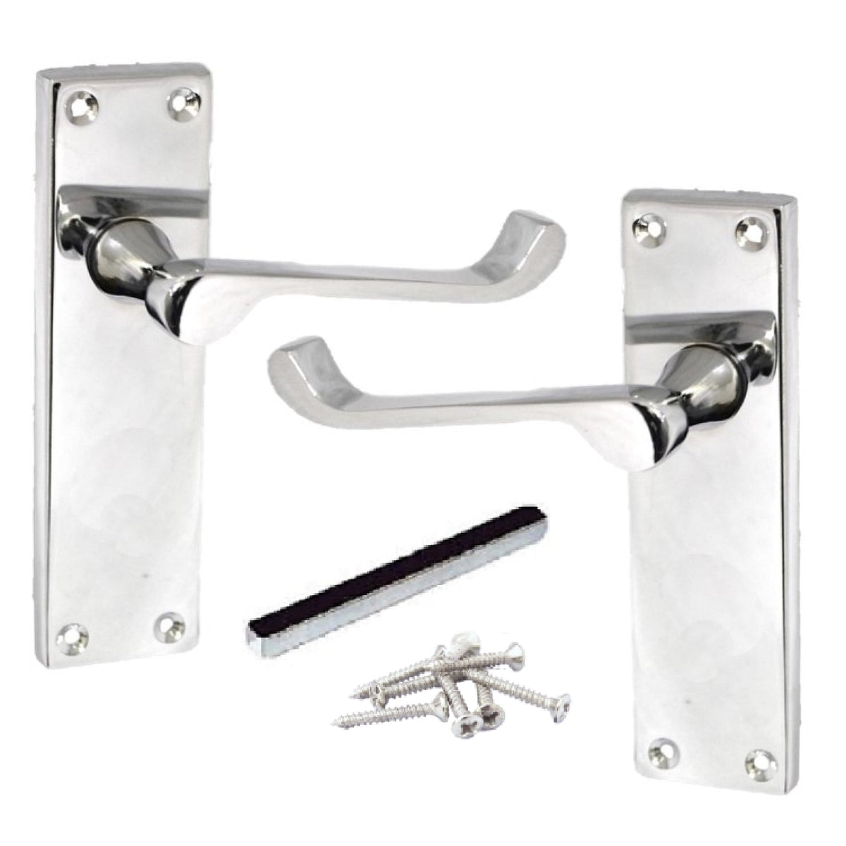 Marketplace JPG companion for Door Handles Victorian Scroll Lever Latch - Chrome 150 X 40mm