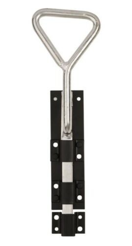 Bow Handle Drop Down Bolt 12" - 24" Gate Garage HEAVY DUTY Black Galvanised