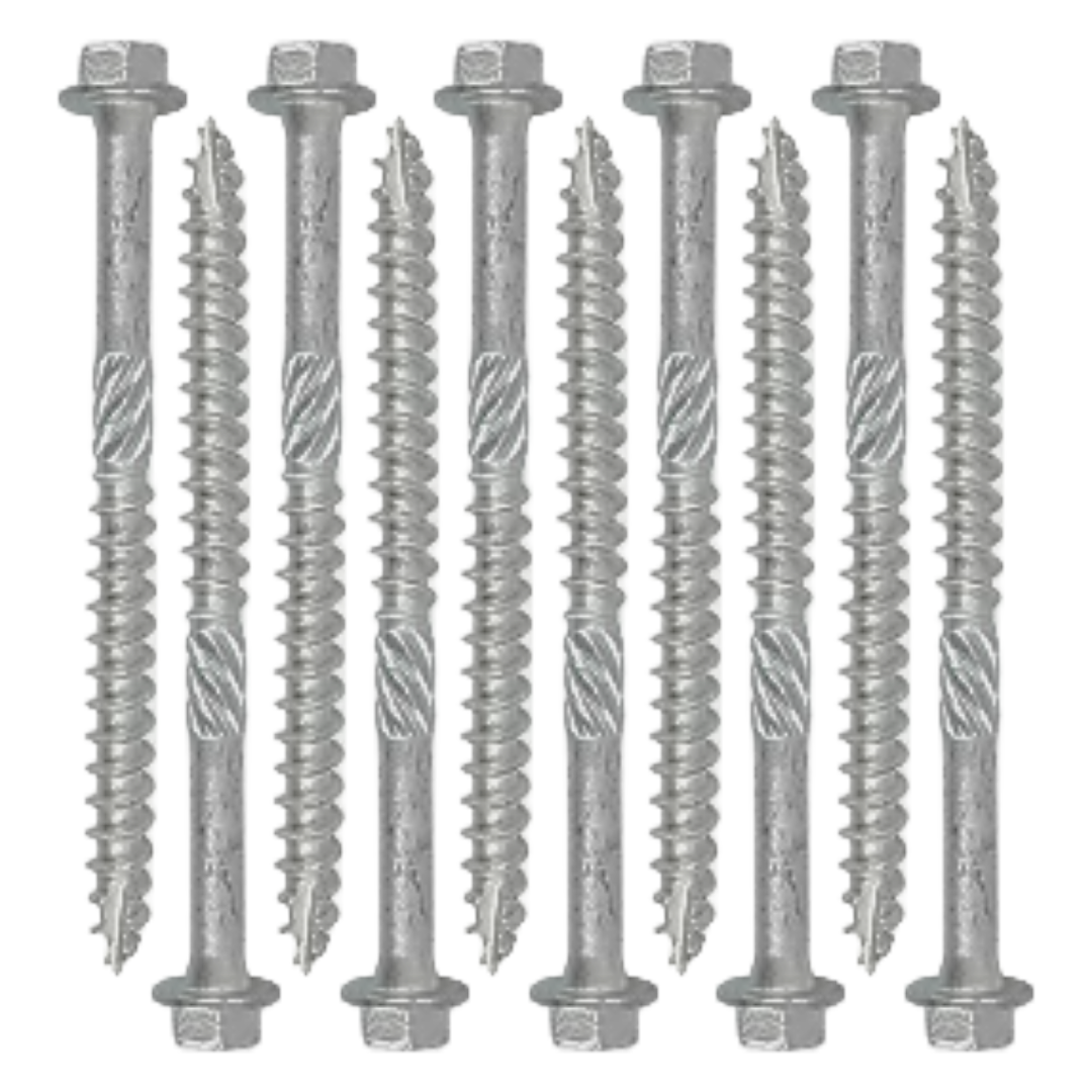 Hex Head Timber Screws 10 x 100mm Flanged Thread Cutting , Pack of 50
