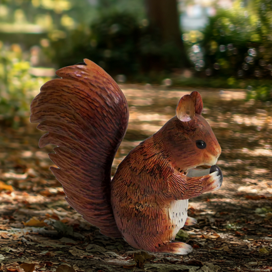 Metal Red Squirrel Garden Sculpture