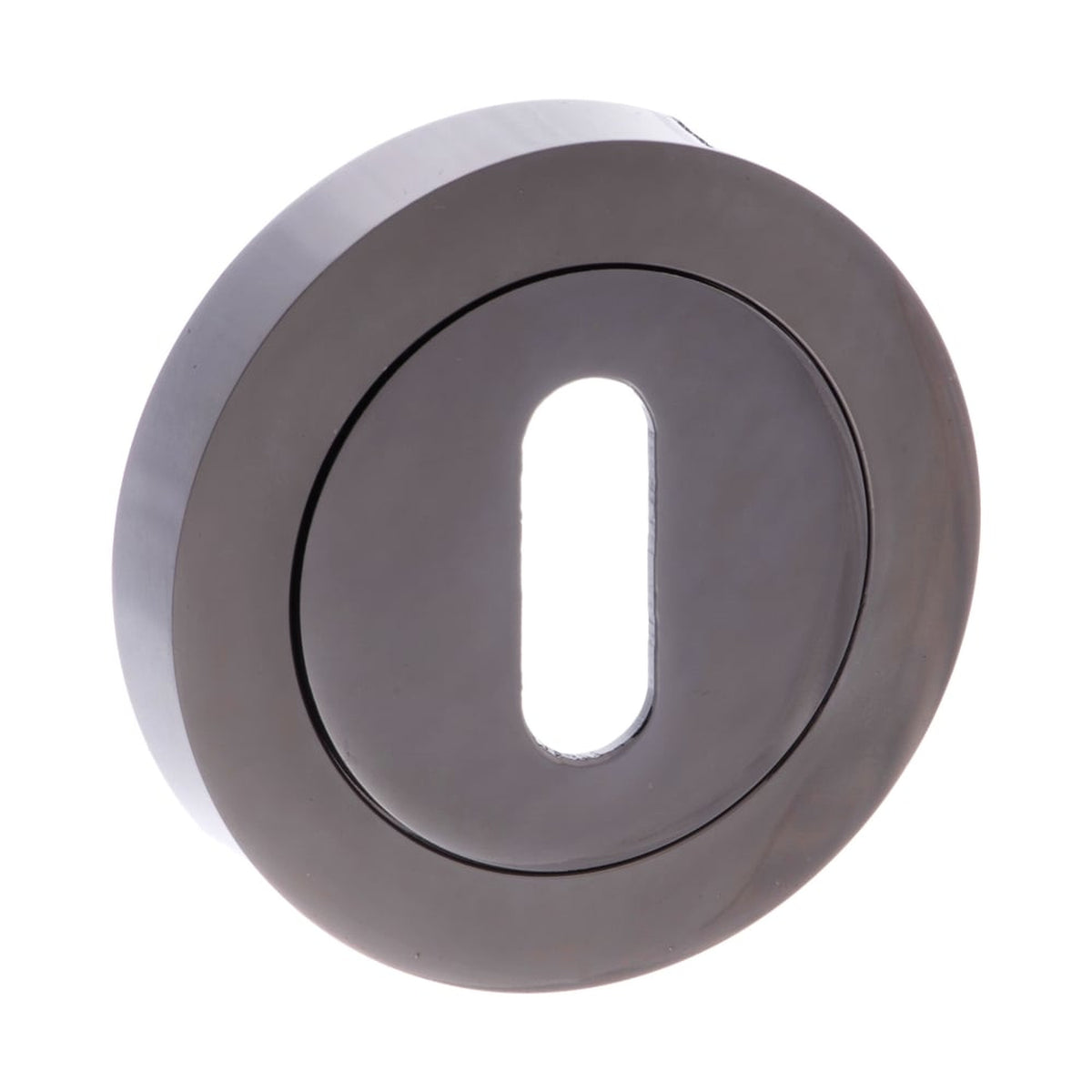 Escutcheon Black Nickel Pair Keyhole Cover Mortice Door Lock Cover - 52mm