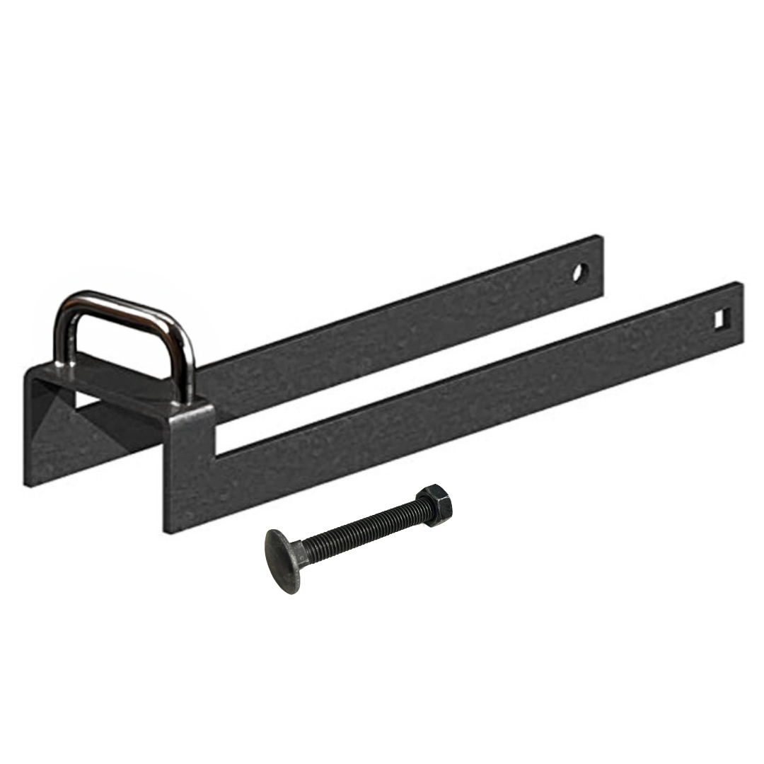 Loquet de portail à boucle à jeter sur 35,5 cm, robuste, noir, 7,6 cm de large, pour écuries et granges