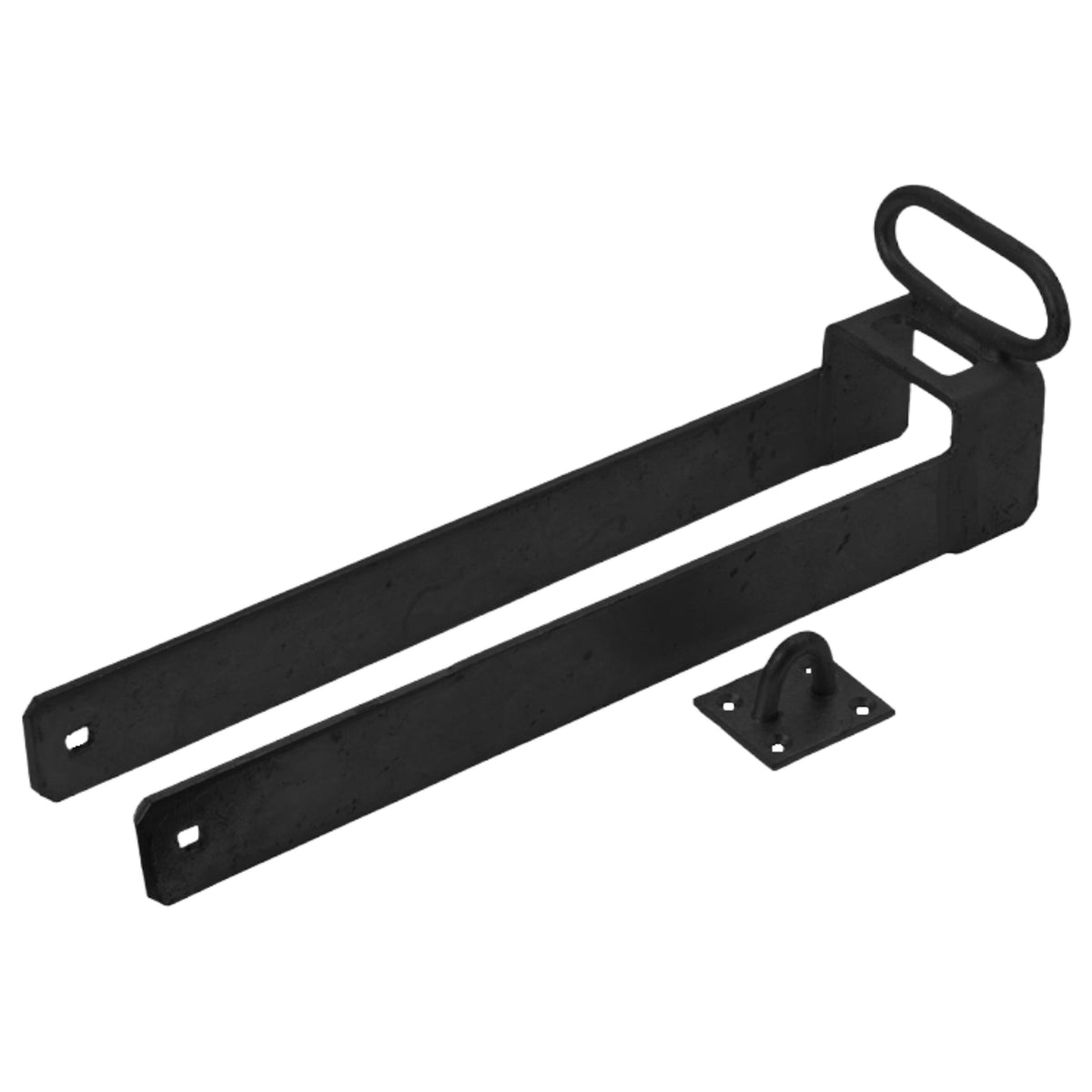 Marketplace JPG companion for Throw Over Loop Security Gate Latch 18" Heavy Duty Black 3" with Lifting Handle
