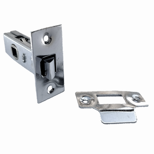 Mortice Tubular Gate Latch 2.5" 63mm Internal Door Catch Handle Nickle Plate 1-10