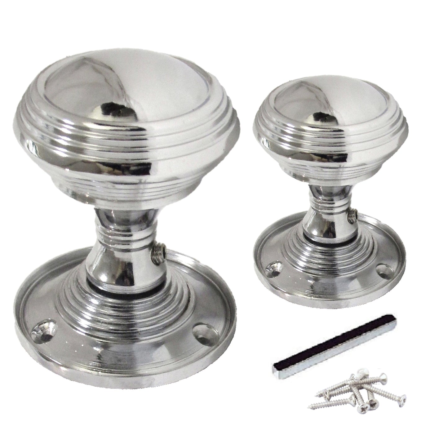 Marketplace JPG companion for Door Knobs Queen Anne Reeded Internal Mortice Knob - Chrome Polished