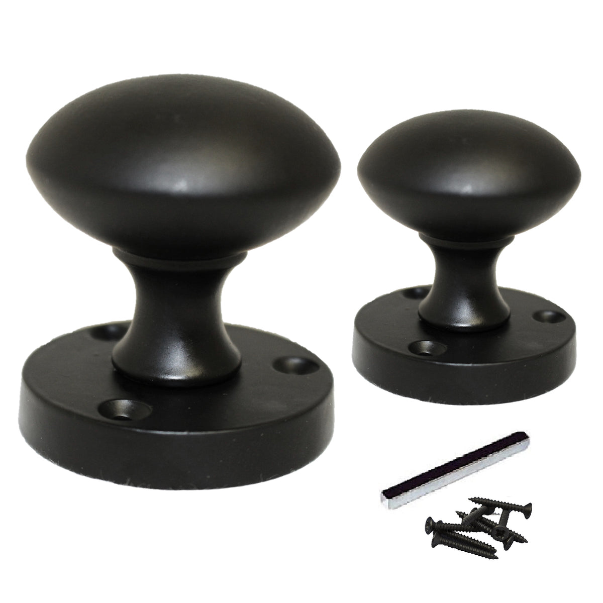 Marketplace JPG companion for Door Knobs Round Victorian Mortice Knob Sprung - Matt Black 56mm