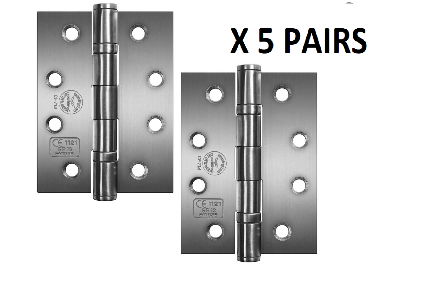 PERRY SATIN 100mm Stainless Steel Ball Bearing Fire Door Hinges Grade 11 D11