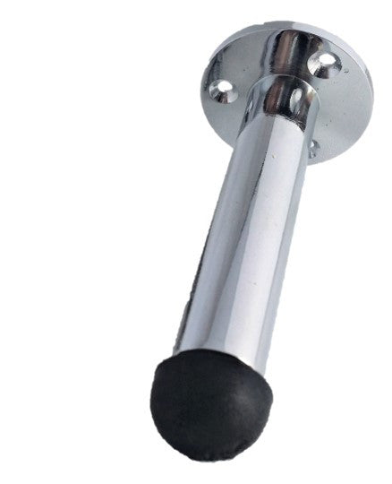 Door Stop Polished Chrome Straight Long Wall Mount Skirting Board Rubber Stop D1