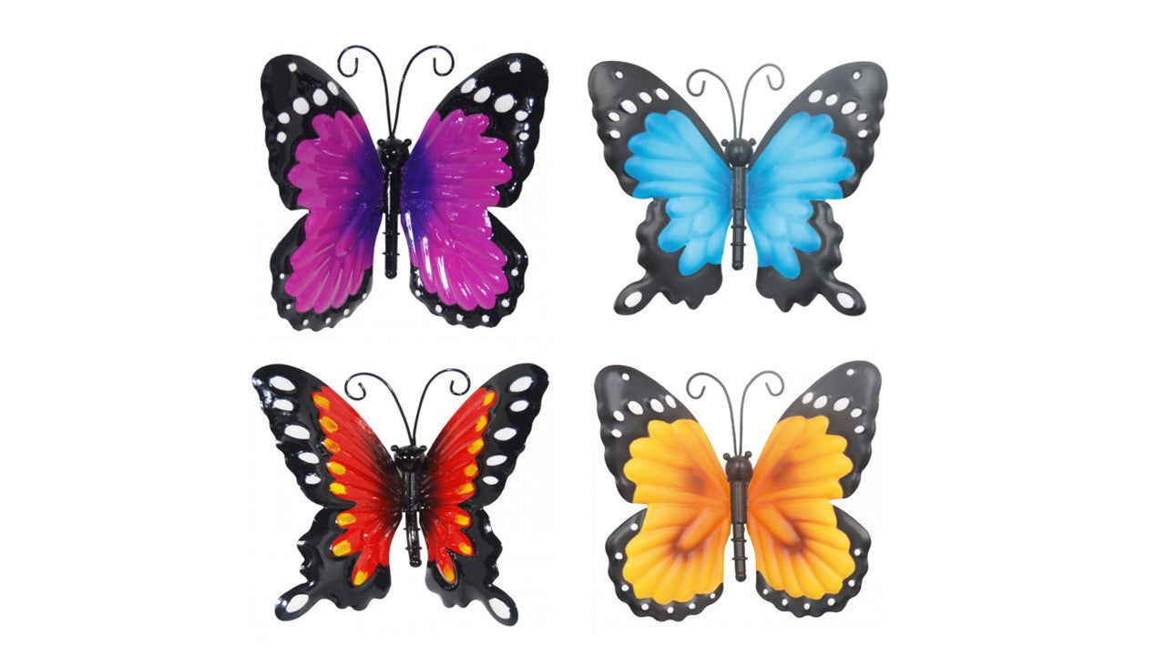 Metal Butterfly Red Orange Blue Purple