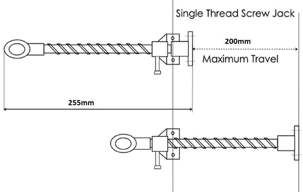 200 mm CHROME or BRASS Window Screw Jack SKYLIGHT FREE DELIVERY