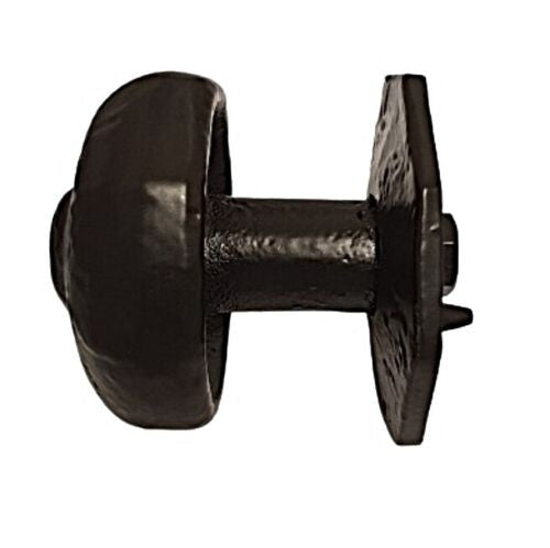 OCTAGONAL Centre Door KNOB Premium Black Antique CAST IRON Pull incl Fittings