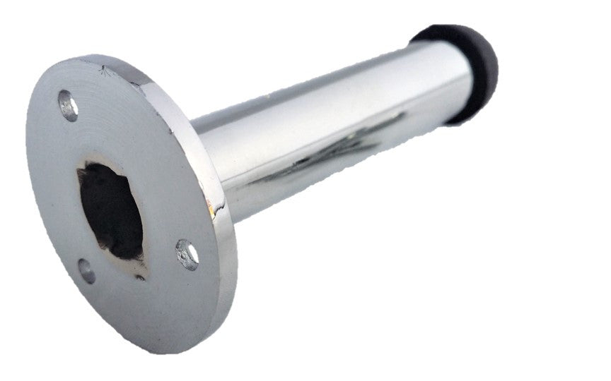 Door Stop Polished Chrome Straight Long Wall Mount Skirting Board Rubber Stop D1