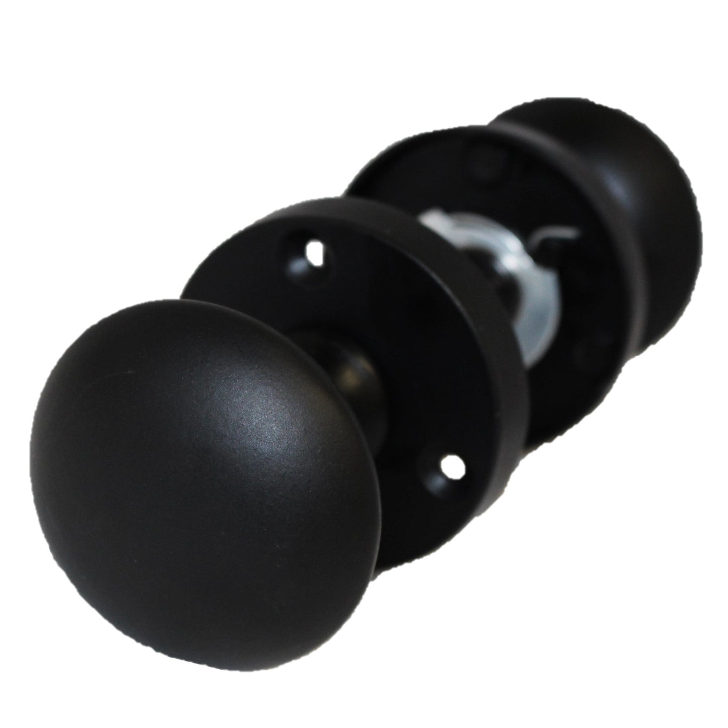 Door Knob Round Sprung Mortice MATT BLACK SETS 1 - 9 PAIRS Rose Diam Approx 56mm