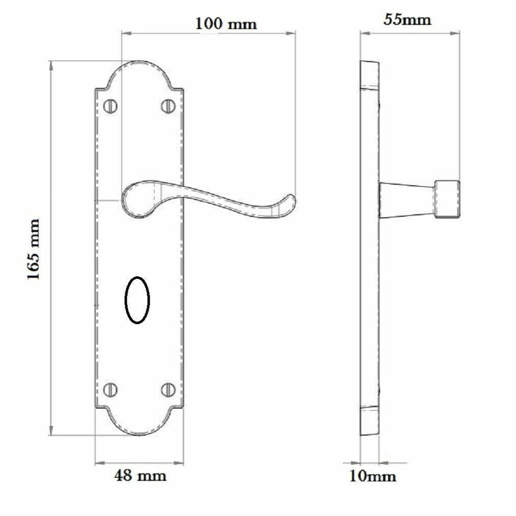 Modern Victorian Bath Ashford Ashworth Handle Satin Bathroom Door Handles + Lock