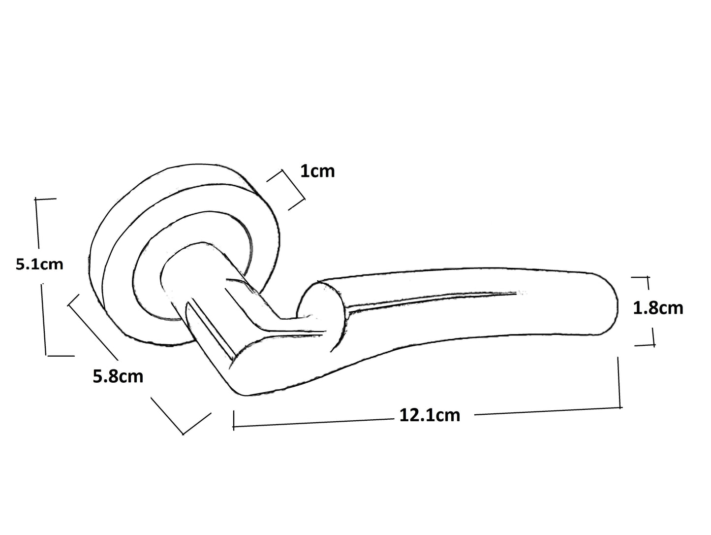 Modern Fresh Chrome Duo Verona Style Curved on Round Rose Lever Door Handles  D1