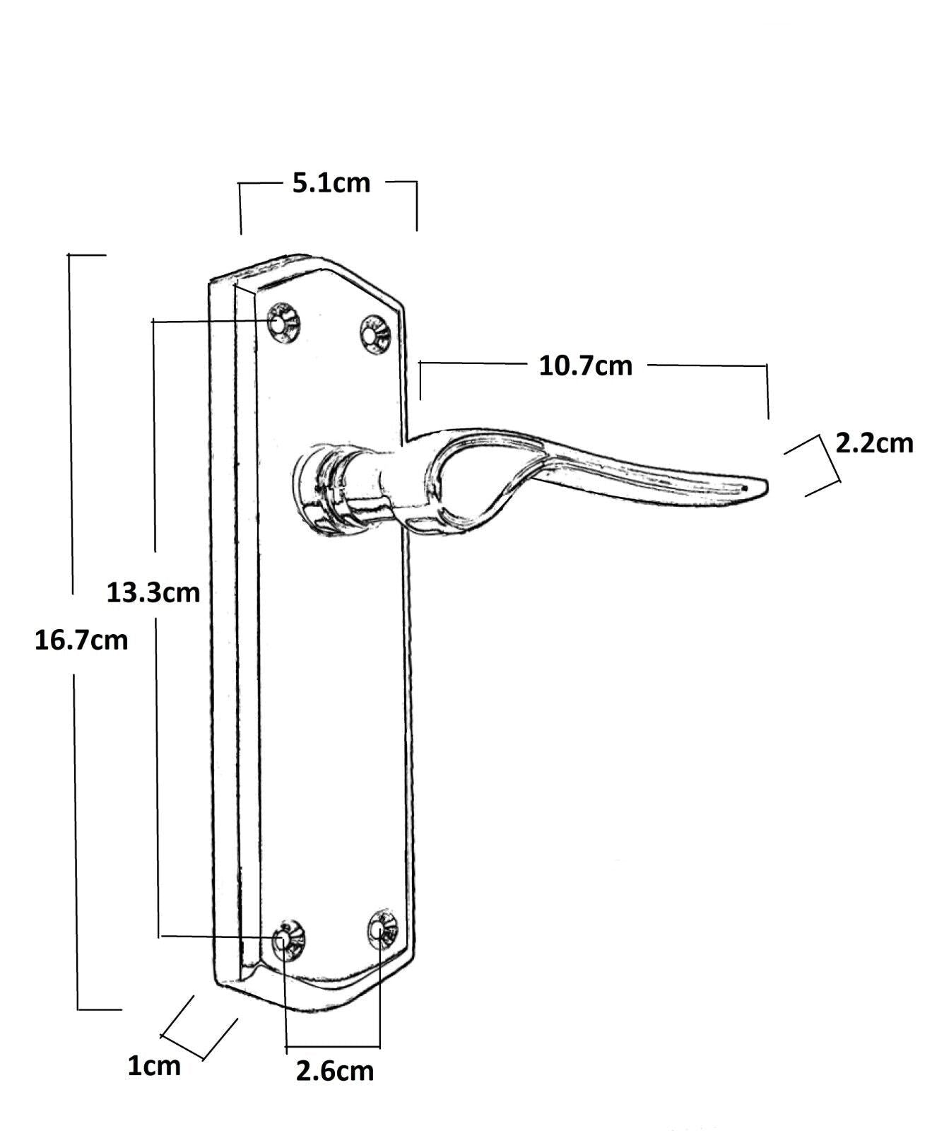Polished Chrome Stellar Door Handles On Backplate Latch Lock Bathroom Handles