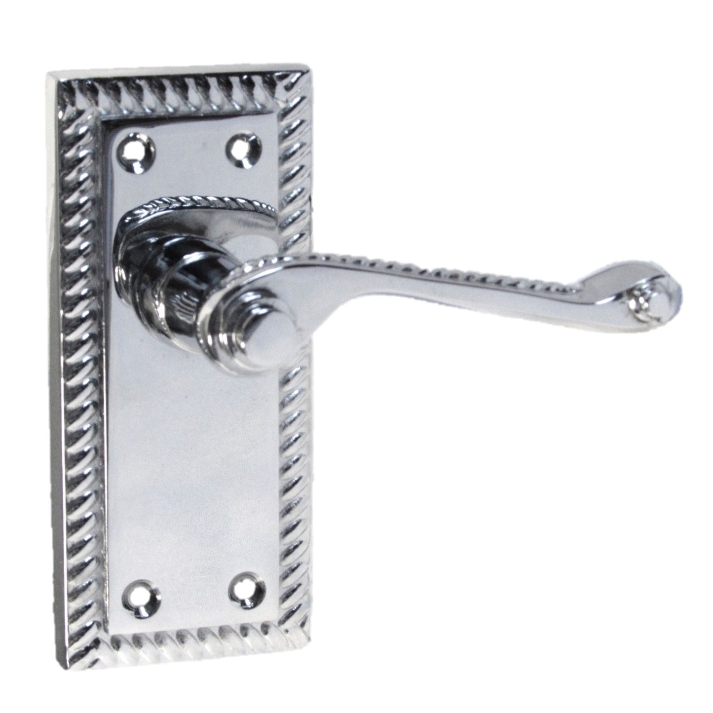 Door Handles Chrome Stylish Georgian Lever Latch Roped Edge Handles 1 - 10 Pairs