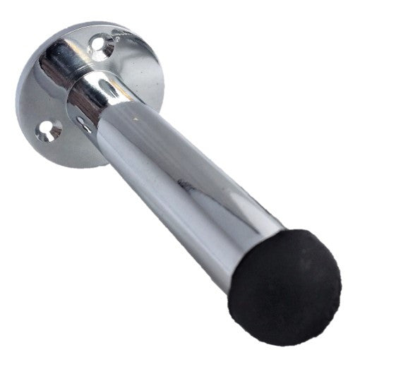 Door Stop Polished Chrome Straight Long Wall Mount Skirting Board Rubber Stop D1