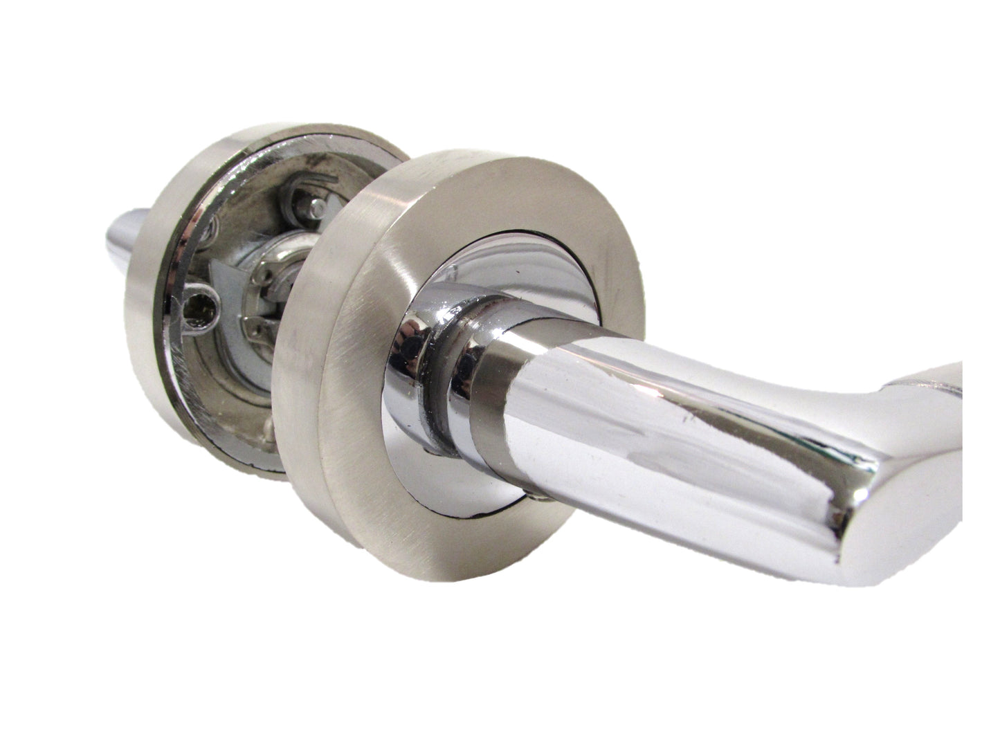 Multipack Indiana Style Chrome Satin Nickle Finish Latch Door Handle Round Rose