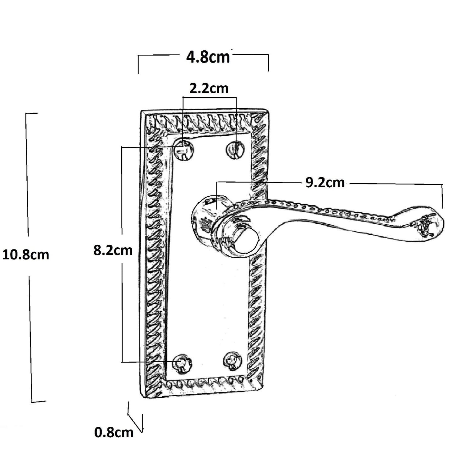 Door Handles Chrome Stylish Georgian Lever Latch Roped Edge Handles 1 - 10 Pairs