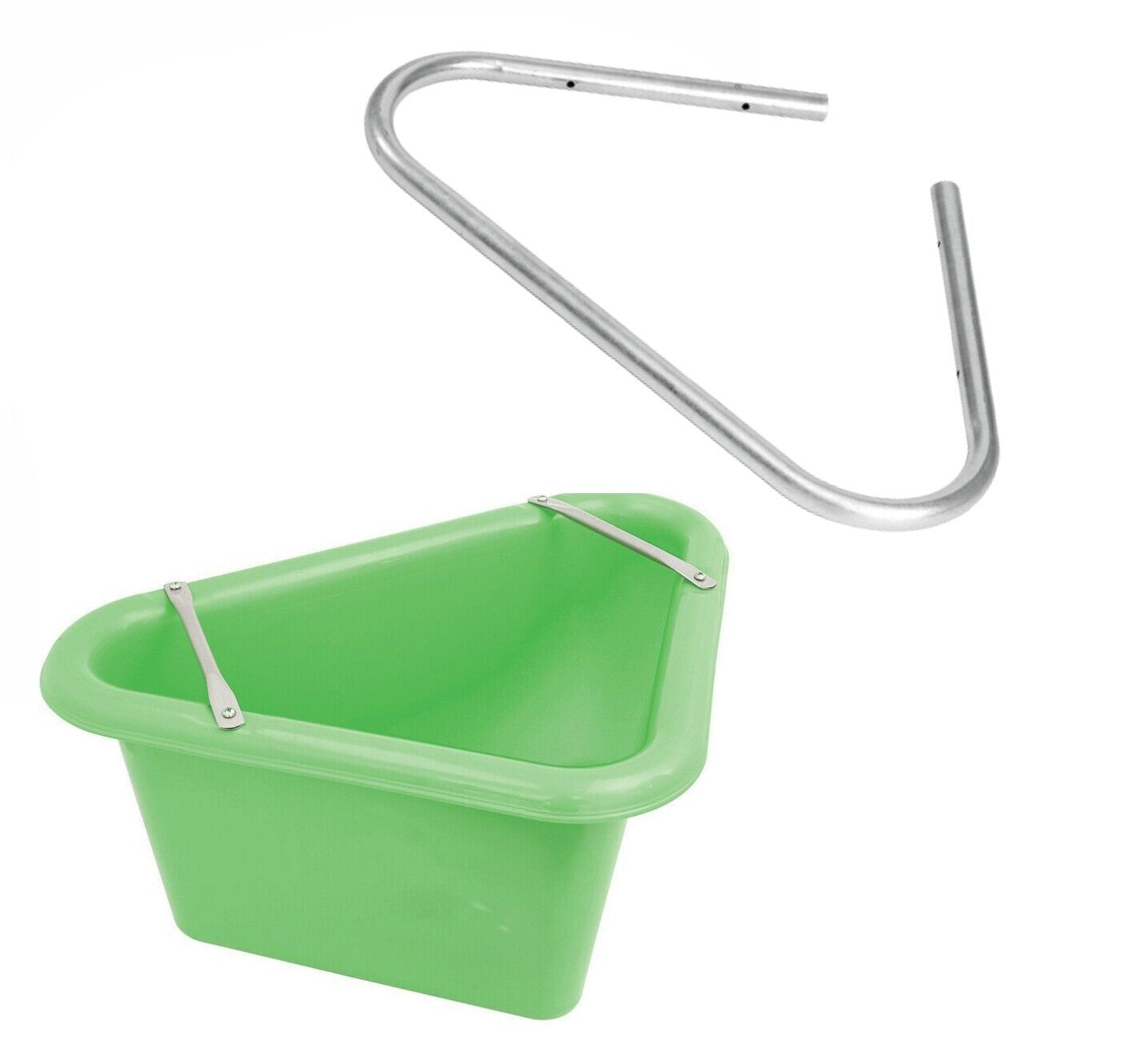 Perry Equestrian Triangular Feed Manger Stable Horse Water + Support Bracket
