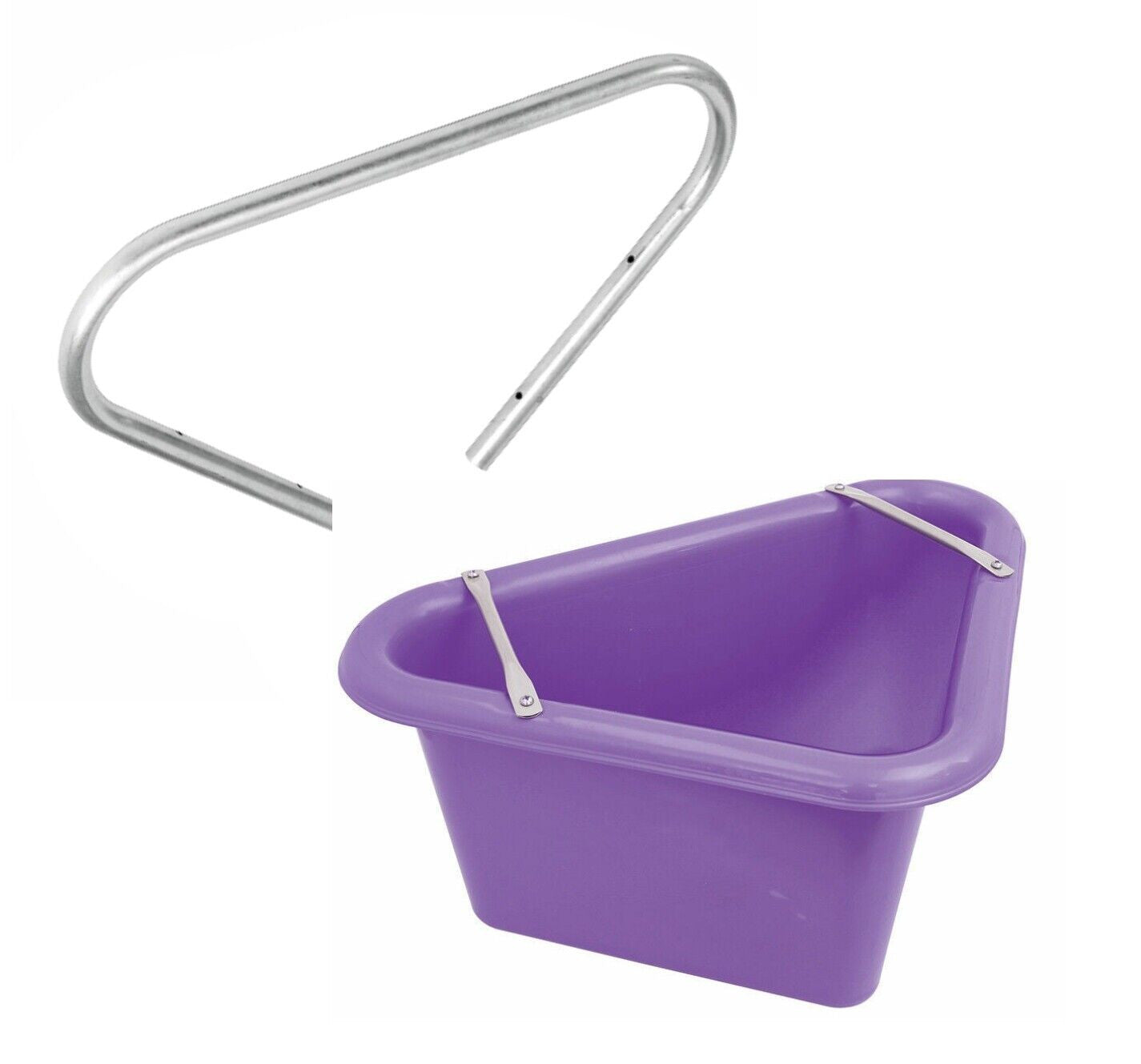 Perry Equestrian Triangular Feed Manger Stable Horse Water + Support Bracket