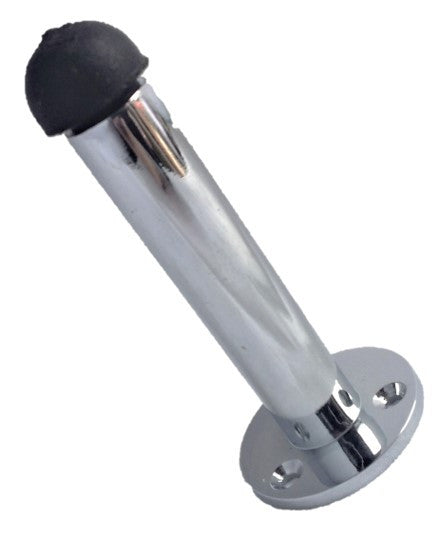 Door Stop Polished Chrome Straight Long Wall Mount Skirting Board Rubber Stop D1