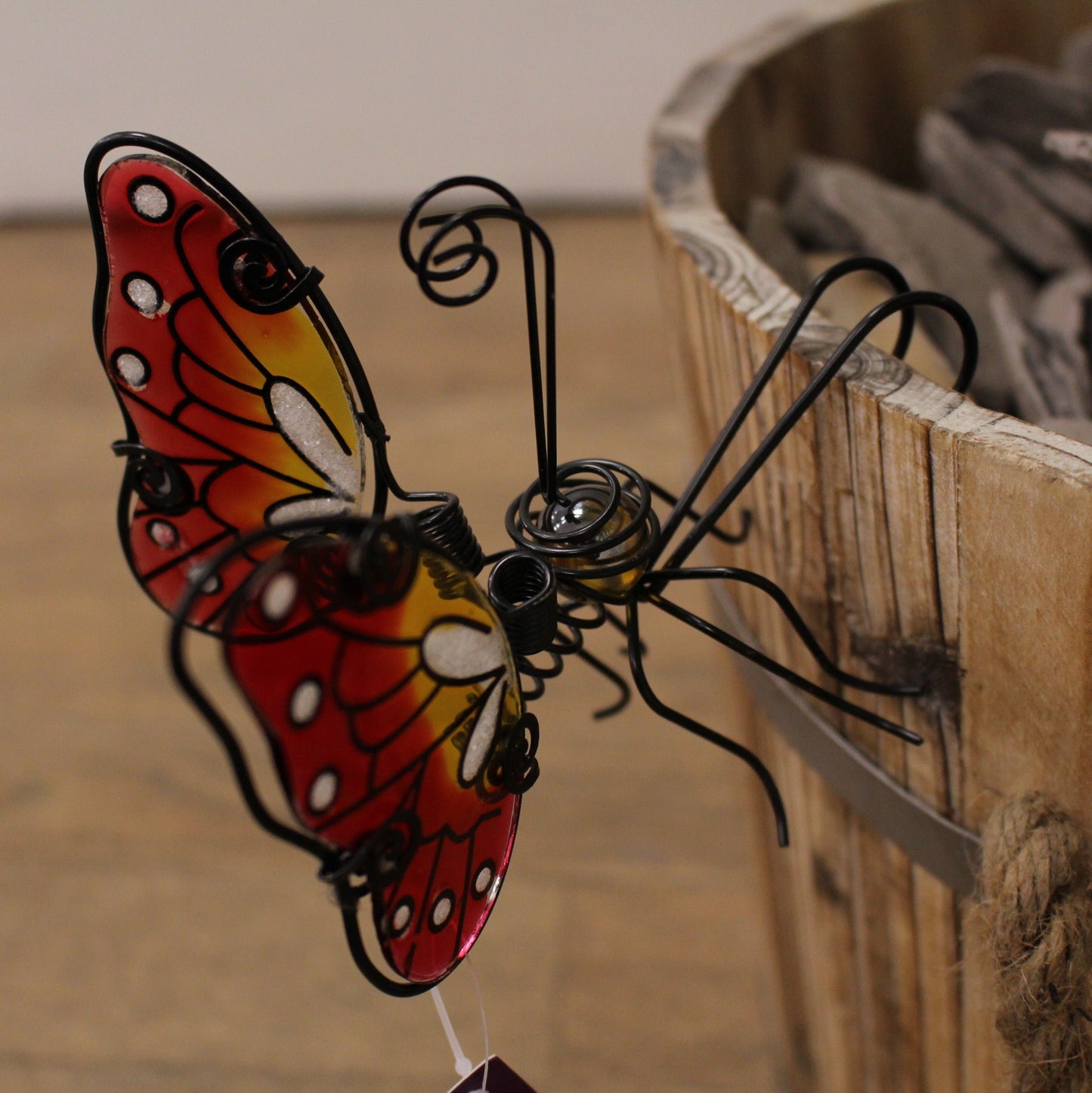 Glass Wing Spring-tail Butterfly Pot Hanger - Blue, Pink, Purple & Yellow