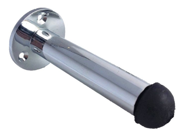 Door Stop Polished Chrome Straight Long Wall Mount Skirting Board Rubber Stop D1
