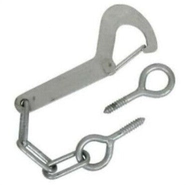 GALVANISED FIELD GATE HEAVY DUTY LATCH - HOOK & EYE SAFETY CHAIN 1-10 SETS