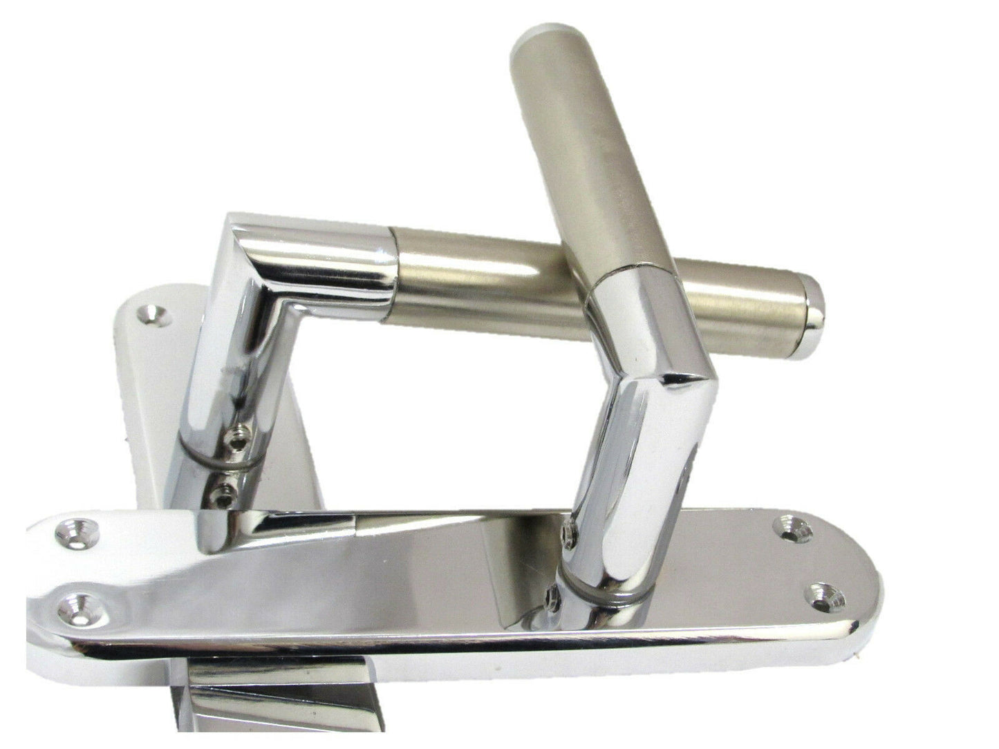Door Handles Lever Latch Satin Nickel & Chrome Dual Finish Mitred 1-10 Pairs D5