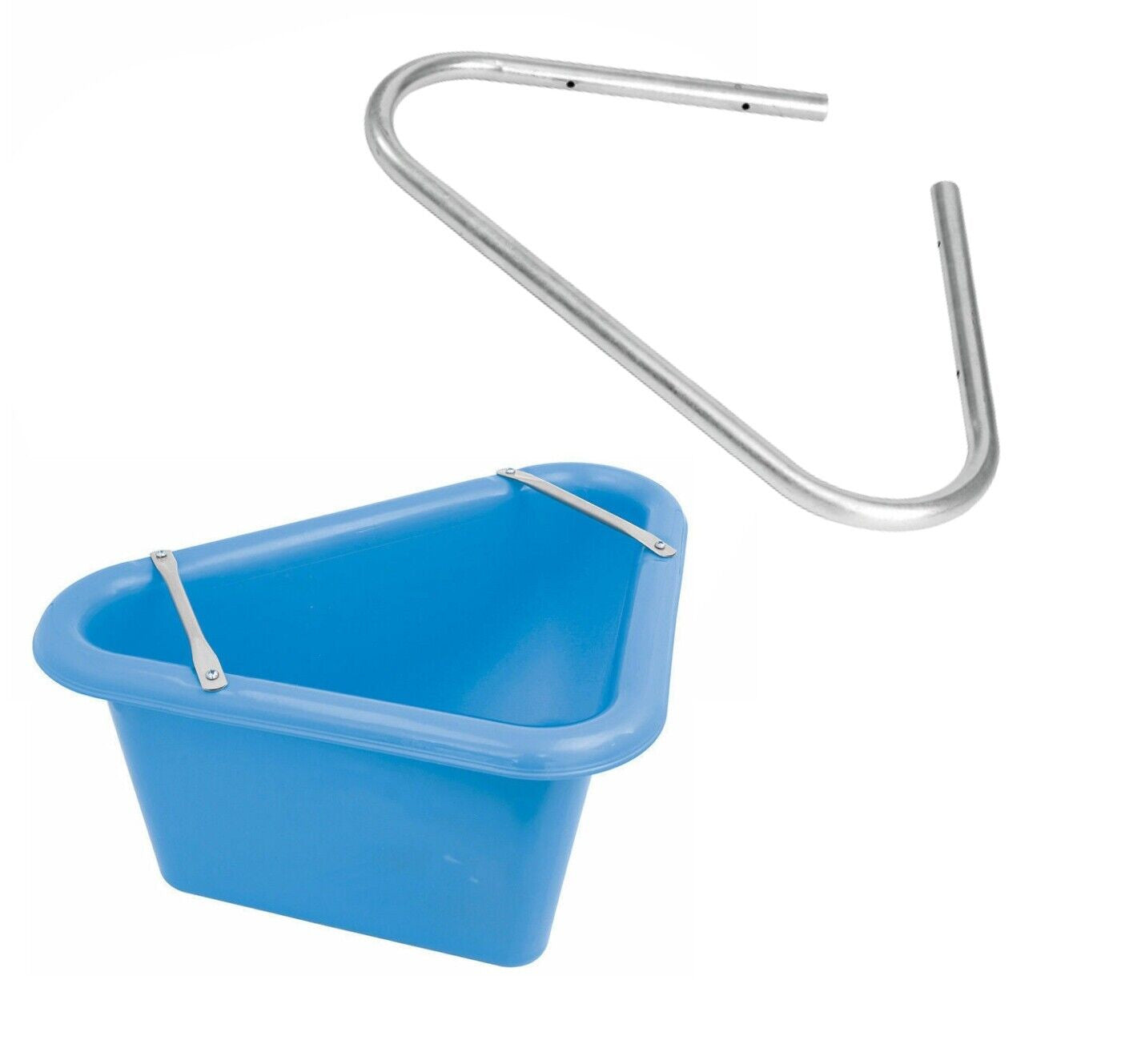 Perry Equestrian Triangular Feed Manger Stable Horse Water + Support Bracket