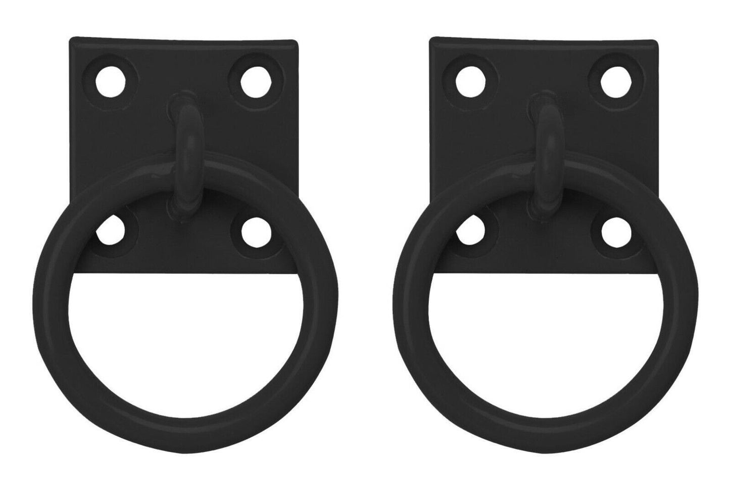 Perry Equestrian 2 Pack Tie Ring on 50mm Plate Stable Tie Up Ring Horse Pony