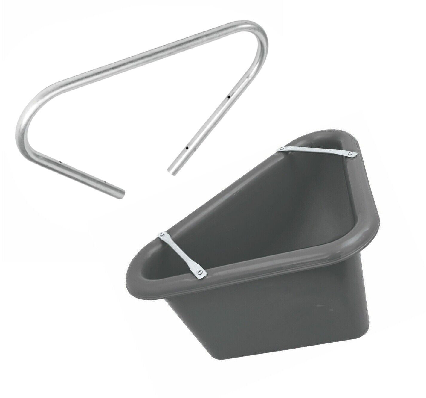 Perry Equestrian Triangular Feed Manger Stable Horse Water + Support Bracket
