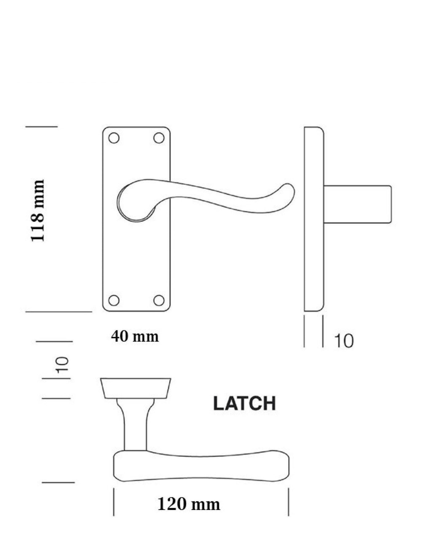 Door Handles Brass Finish Lever Victorian Scroll Interior Up to 9 sets (IRV) D5