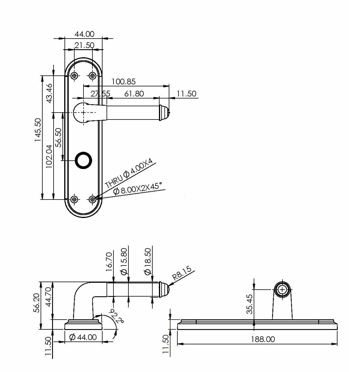 Door Handles Black Nickle Satin Duo Interior BATHROOM Marina Deluxe Modern D2
