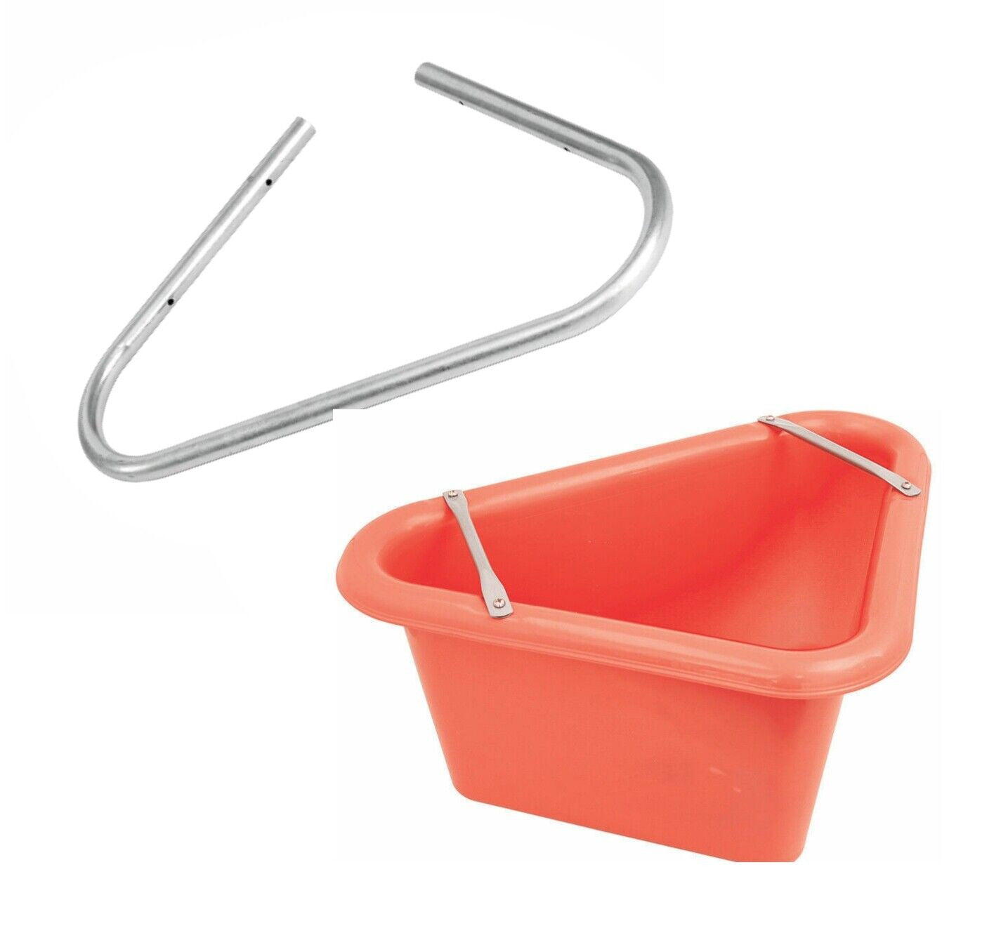 Perry Equestrian Triangular Feed Manger Stable Horse Water + Support Bracket