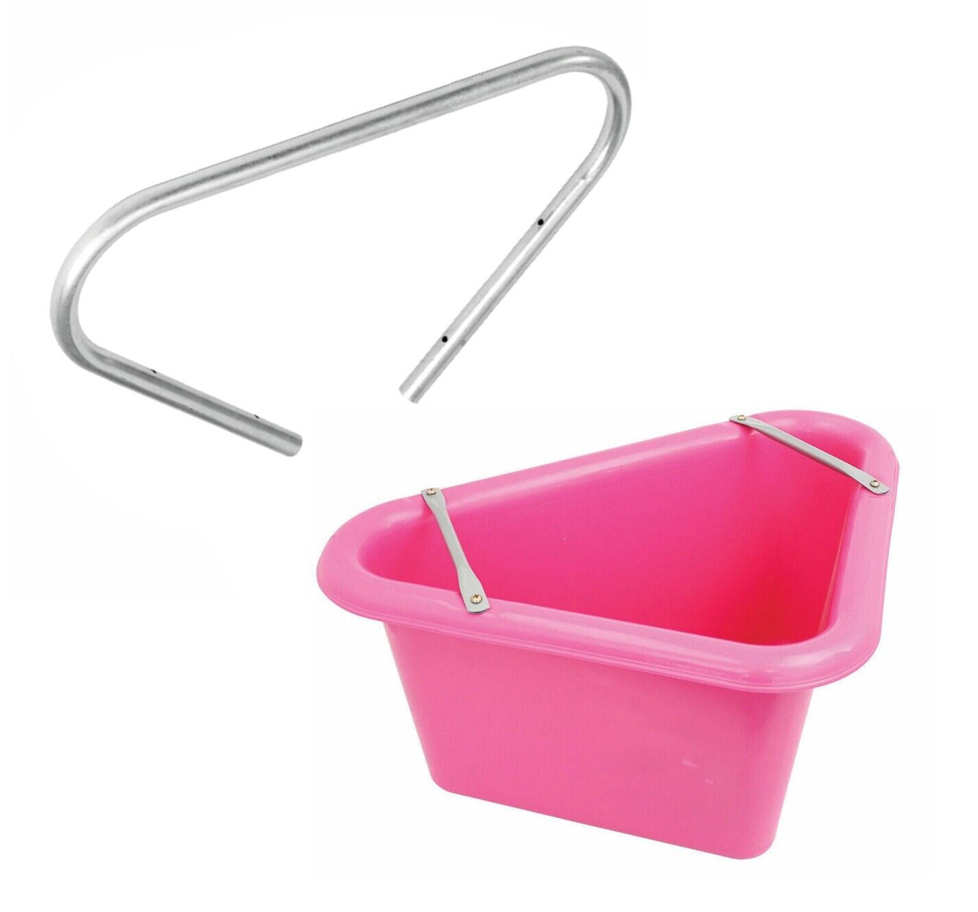 Perry Equestrian Triangular Feed Manger Stable Horse Water + Support Bracket