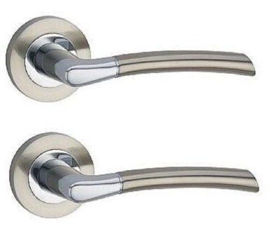 Multipack Indiana Style Chrome Satin Nickle Finish Latch Door Handle Round Rose