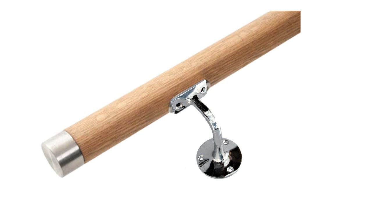 2-5 Chrome Handrail Bannister Support Stair Rail Bracket Fixing Wall Mounted D1