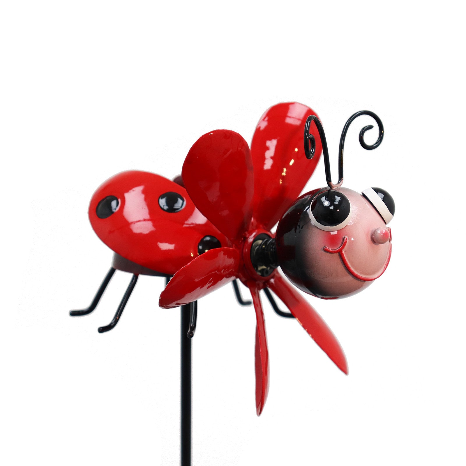 Metal Spinning Lady Bird Garden Stake