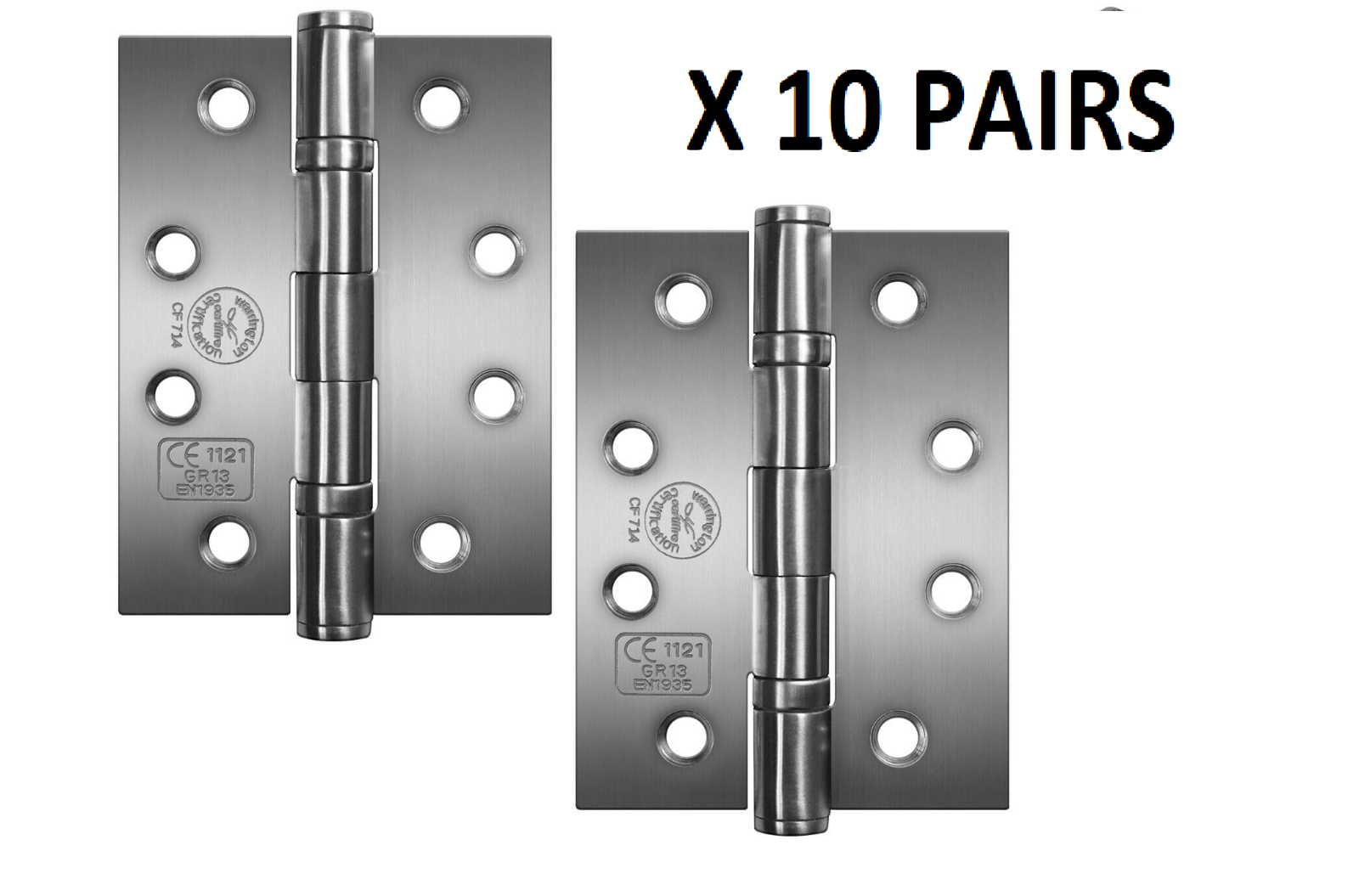 PERRY SATIN 100mm Stainless Steel Ball Bearing Fire Door Hinges Grade 11 D11